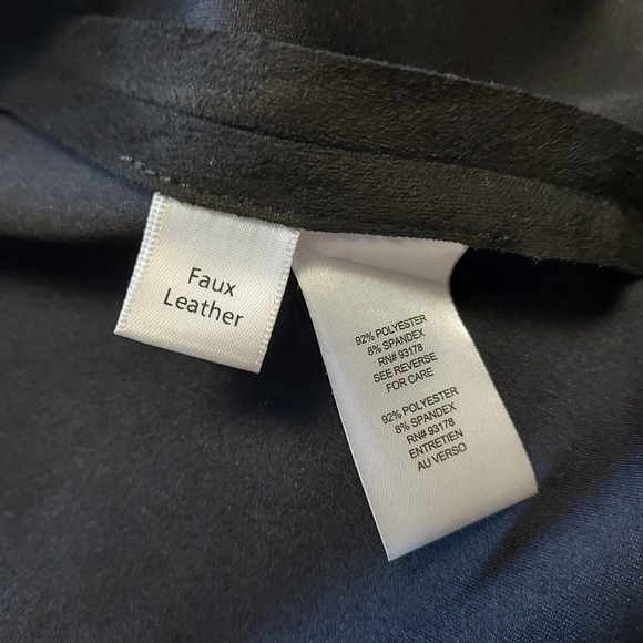 T Tahari Faux Leather Suede Feel Open Jacket Blazer Cuff Sleeve 2XL - Picture 8 of 9